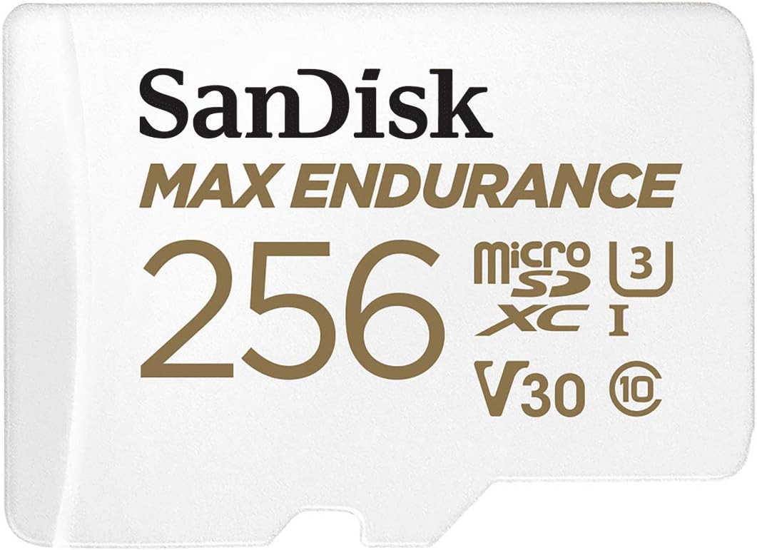 Carte microSD SanDisk MAX Endurance 256 Go vue de face