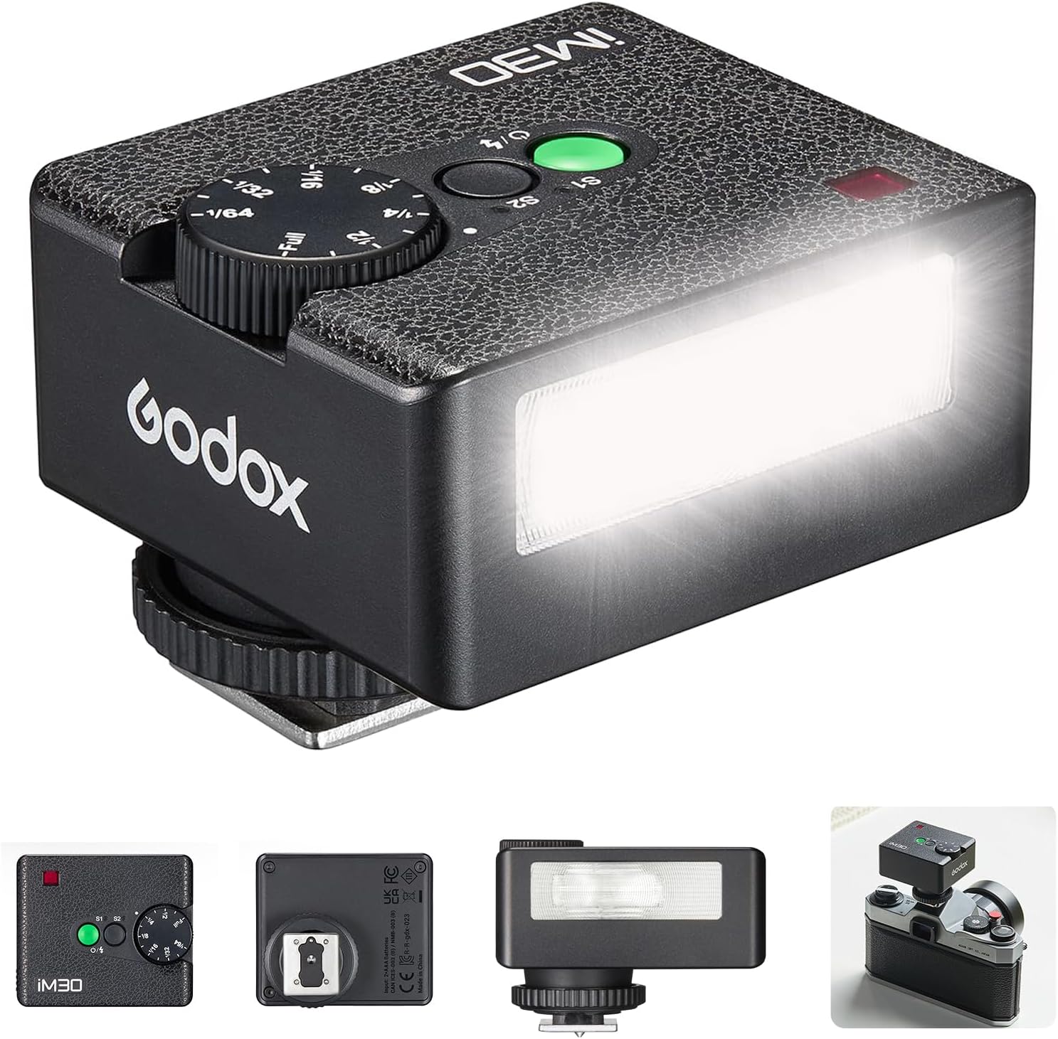 Flash de poche manuel Godox iM30 monte sur griffe, format ultra-compact