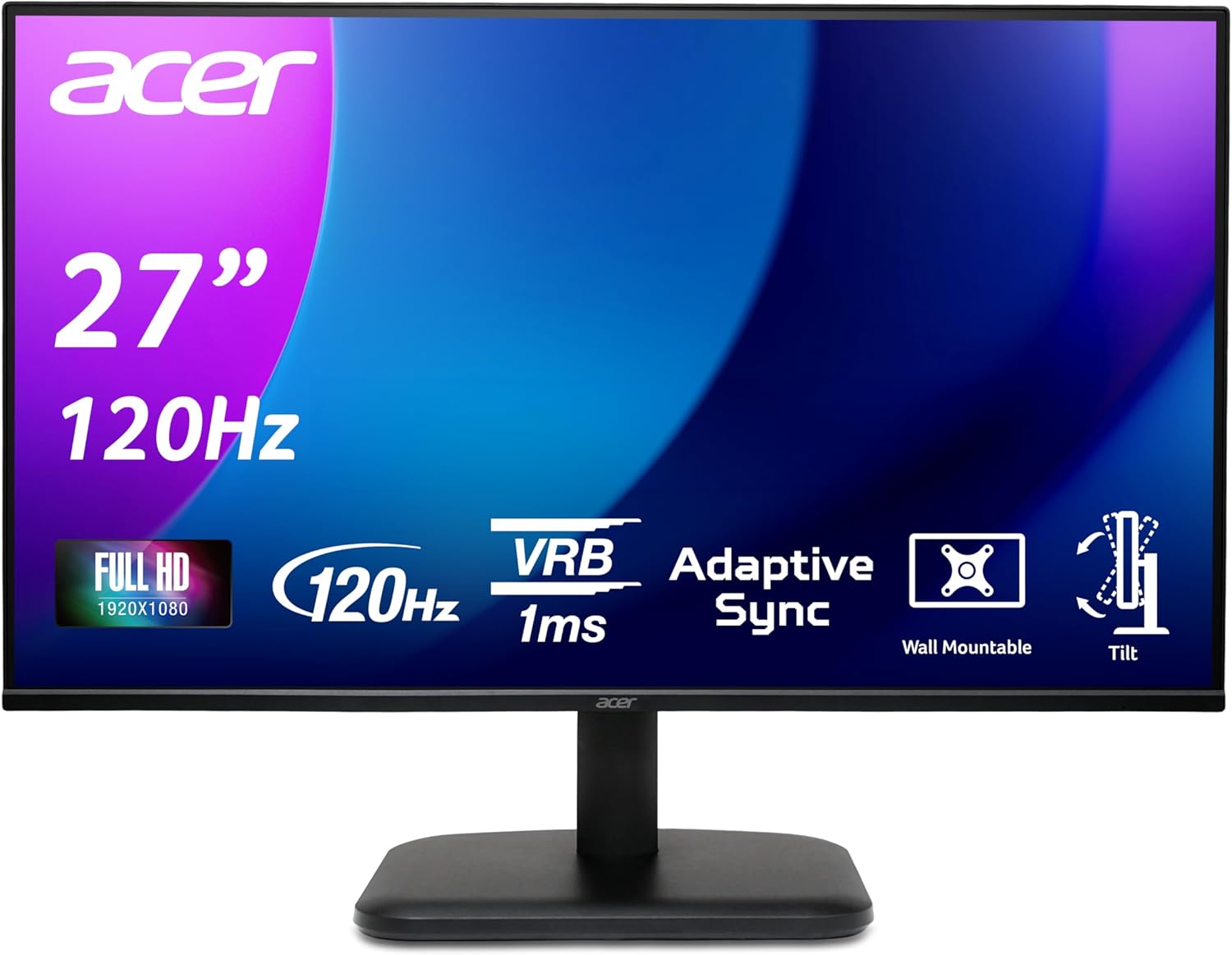 Acer EK271Gbif moniteur 27 pouces IPS Full HD 120 Hz pour la retouche photo