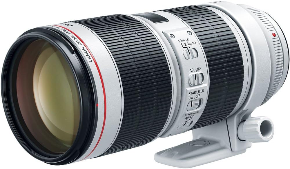 Teleobjectif Canon EF 70-200mm f/2.8L IS III USM blanc avec son collier de pied