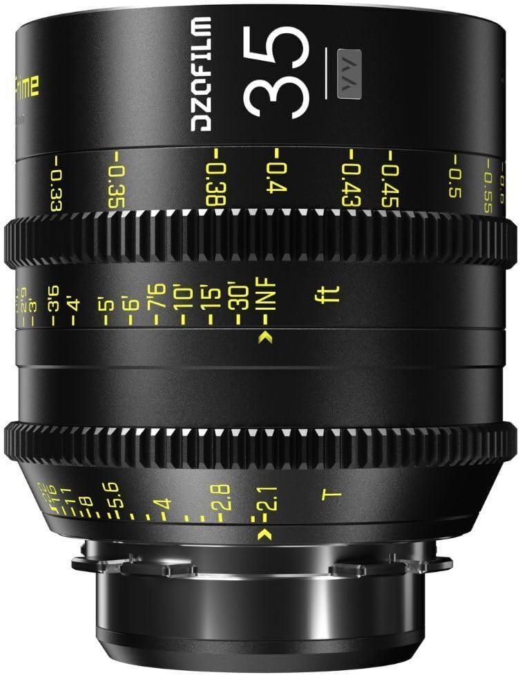 Objectif cinéma DZOFILM Vespid Prime 35 mm T2.1 de première génération, vu de face en monture PL