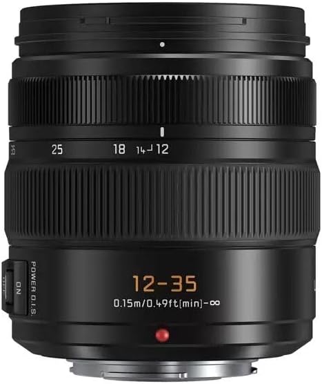 Panasonic LEICA DG VARIO-ELMARIT 12–35 mm f/2,8 ASPH. POWER O.I.S. H-ES12035, avec interrupteur de stabilisation et marquage de mise au point minimale 0,15 m