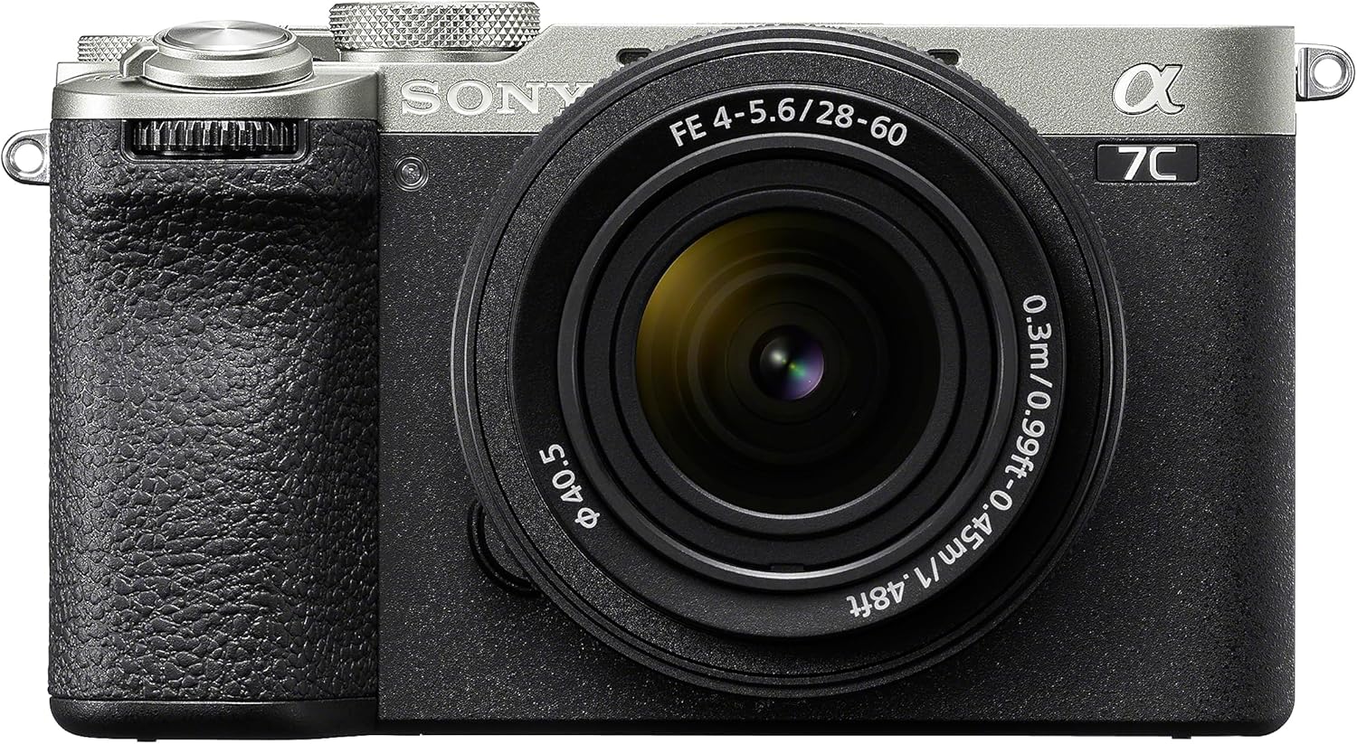 Sony Alpha 7C II finition argent avec zoom FE 28-60 mm f/4-5.6