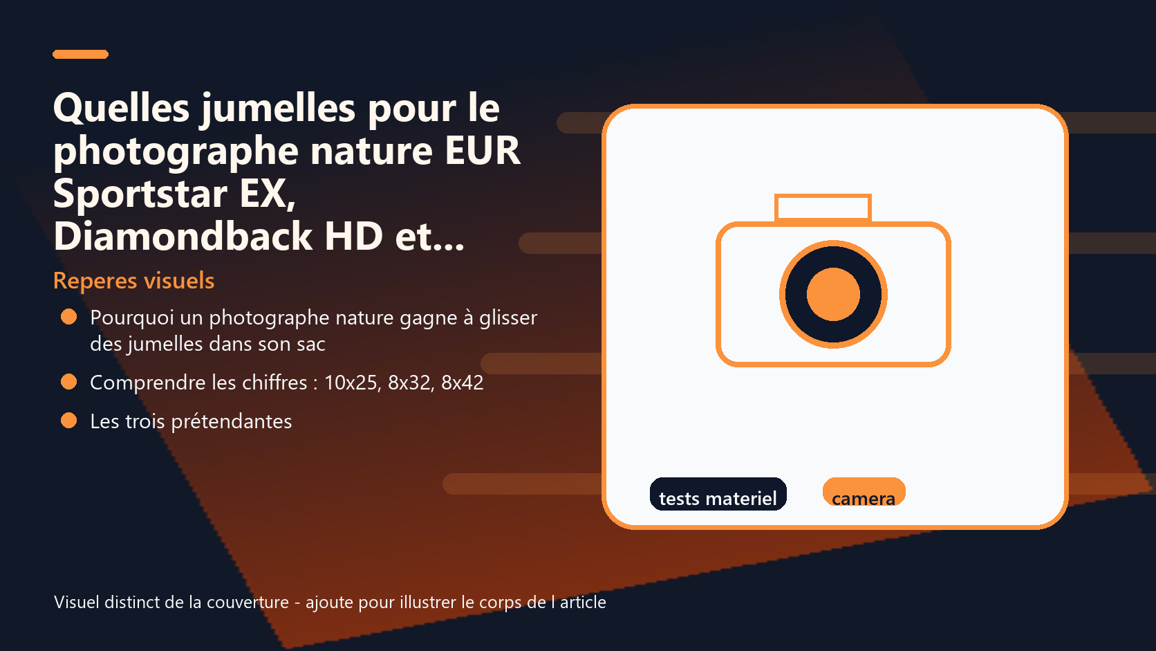 Infographie de reperes visuels pour l article Quelles jumelles pour le photographe nature EUR Sportstar EX, Diamondback HD et Monarch M5 au comparatif