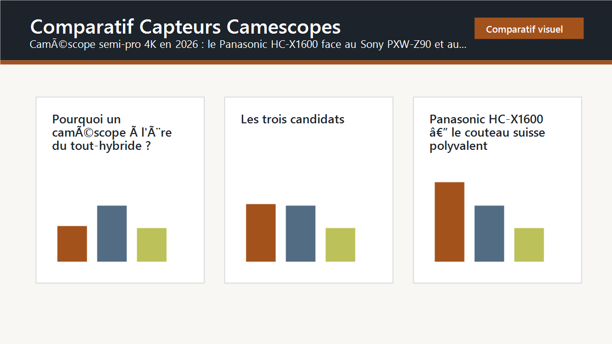 Schema editorial : comparatif capteurs camescopes