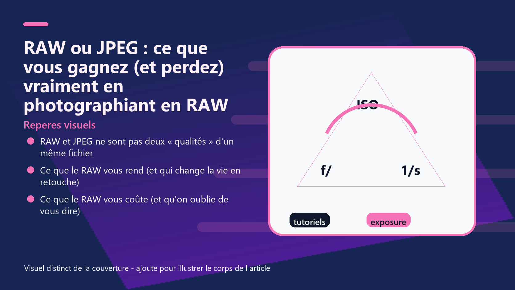 Infographie de reperes visuels pour l article RAW ou JPEG : ce que vous gagnez (et perdez) vraiment en photographiant en RAW