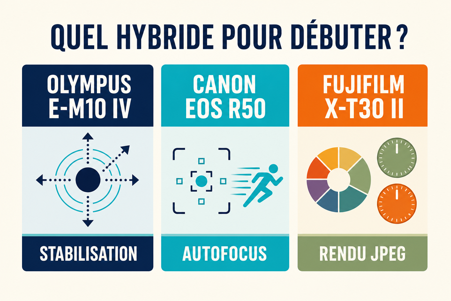 Trois cartes de choix pour débuter : stabilisation, autofocus ou rendu JPEG